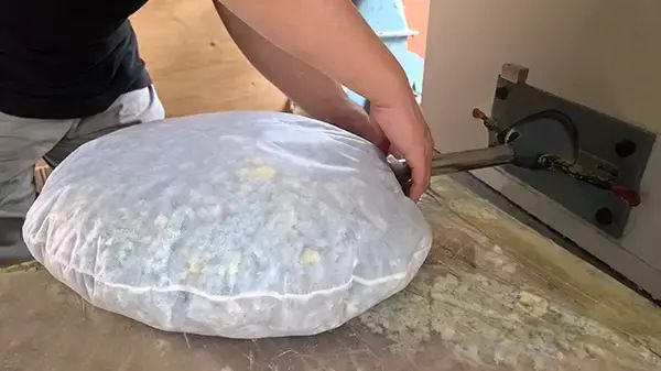 8. Filling shredded foam