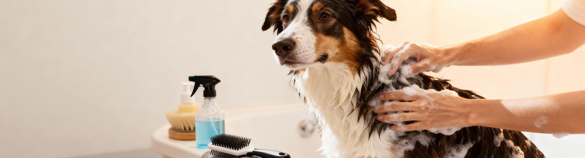 Pet grooming cleaning banner