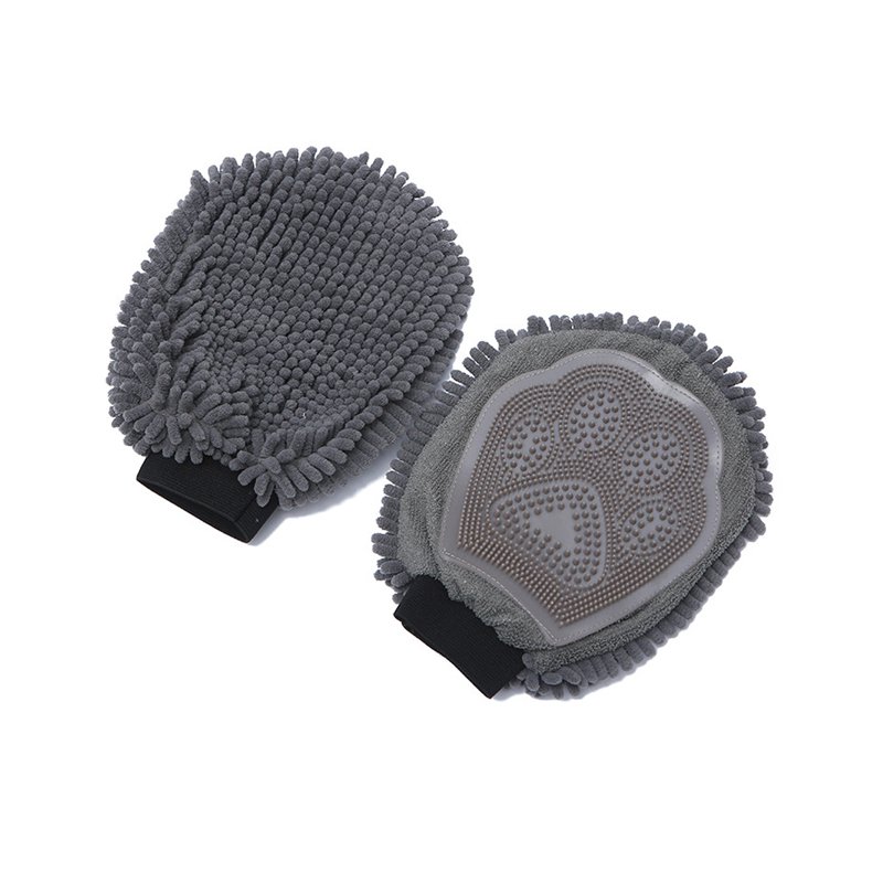 Chenille Silicone Pet Bathing Massage Glove