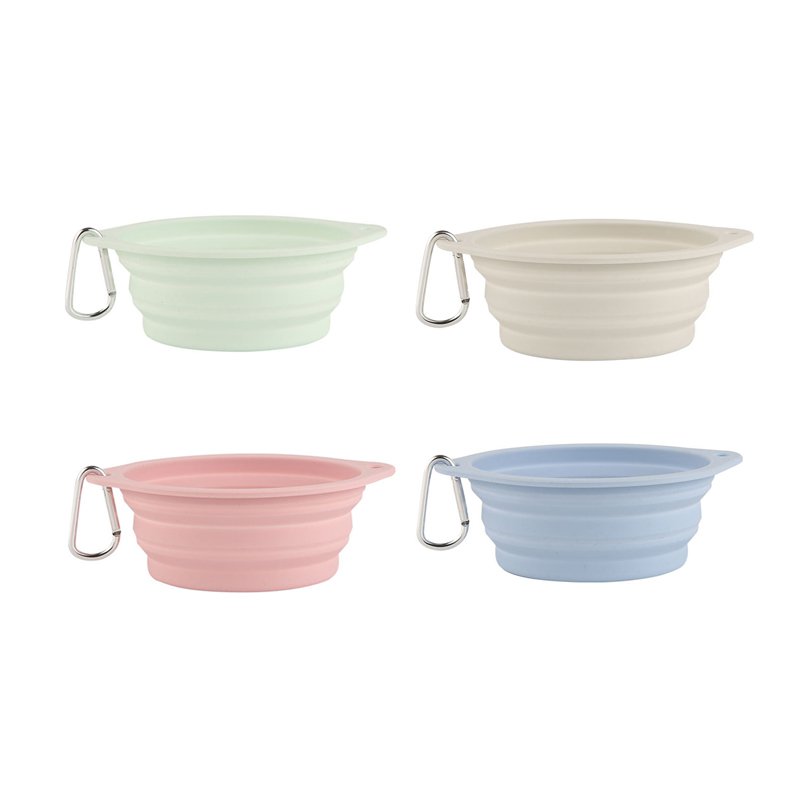Portable collapsible silicone pet bowl outdoor