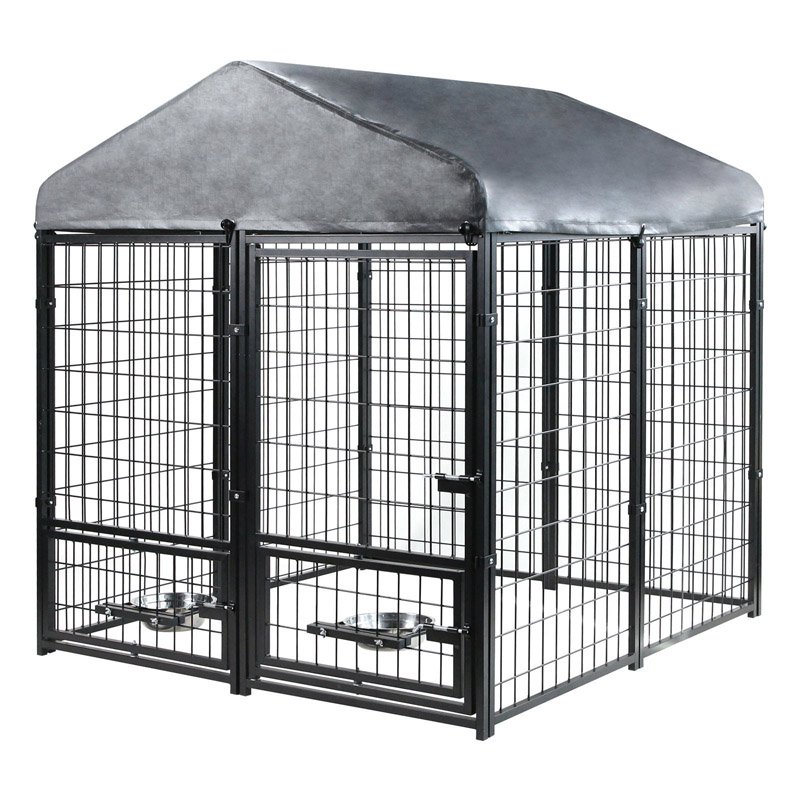 Outdoor metal dog cage with tent large breed