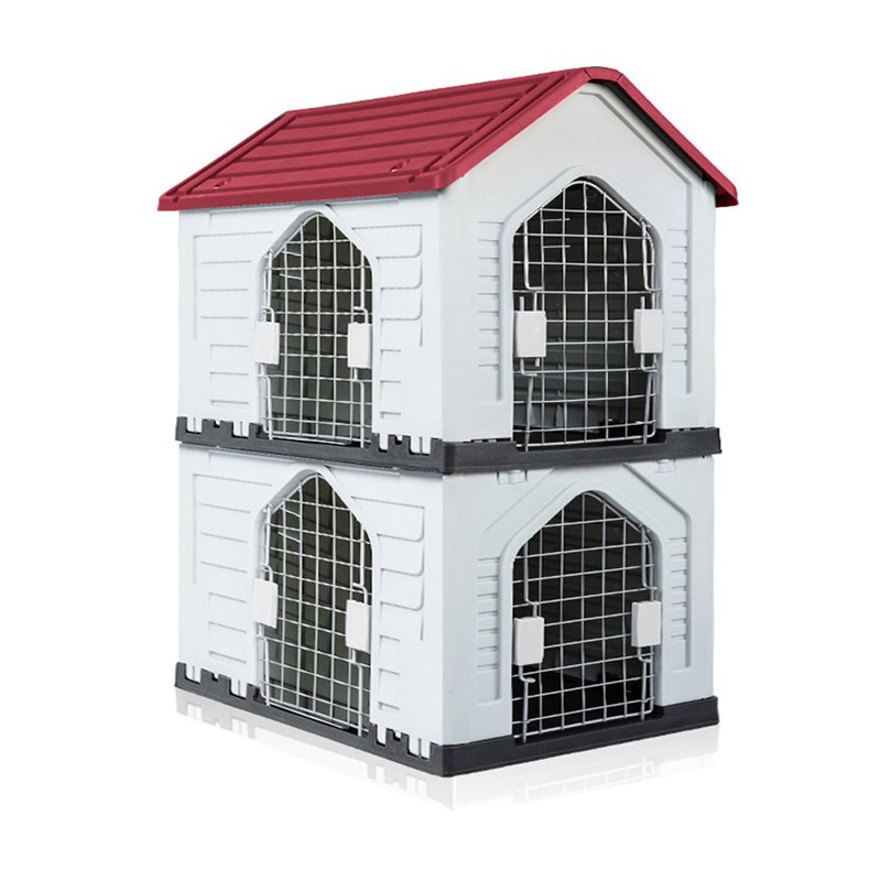 Double door foldable plastic dog house detachable