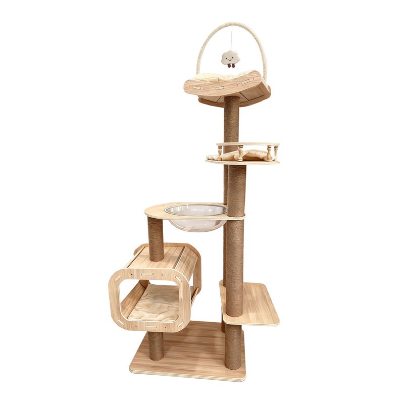 Cat condo space capsule sisal scratching post