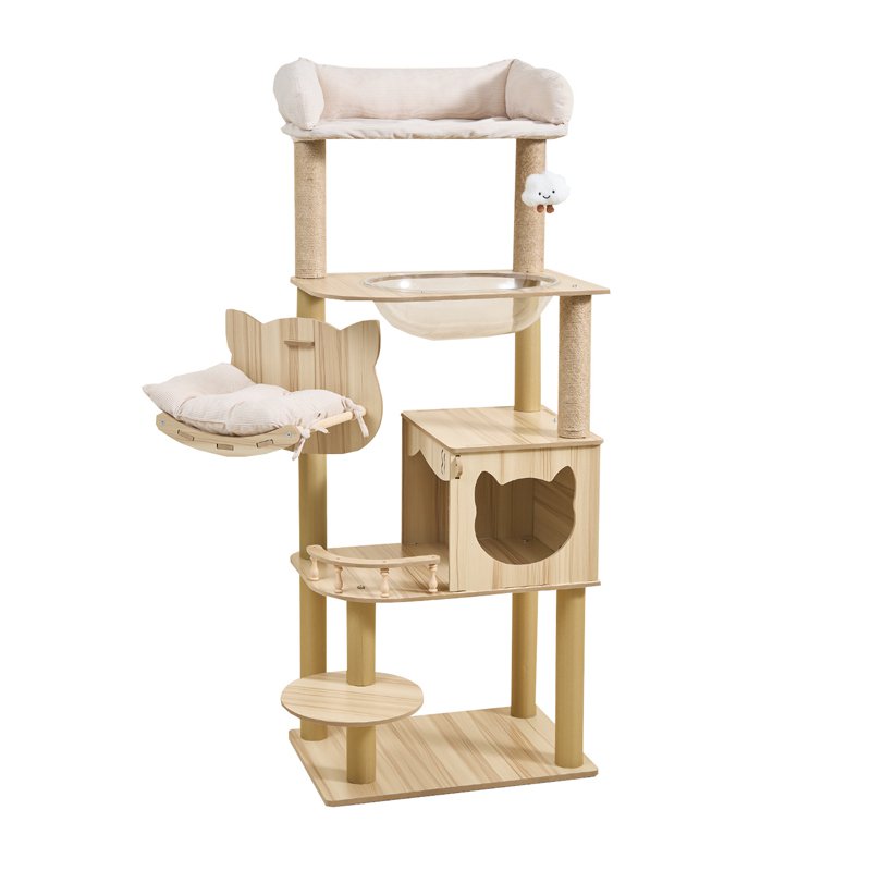 Large cat tree condo with space capsule