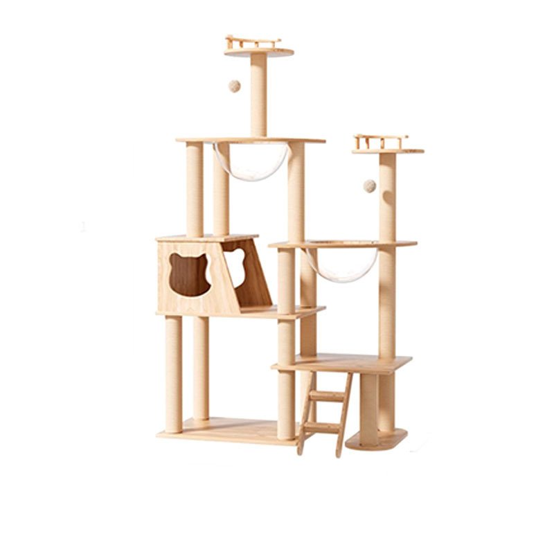 Cat tree condo with space capsule bed integrated