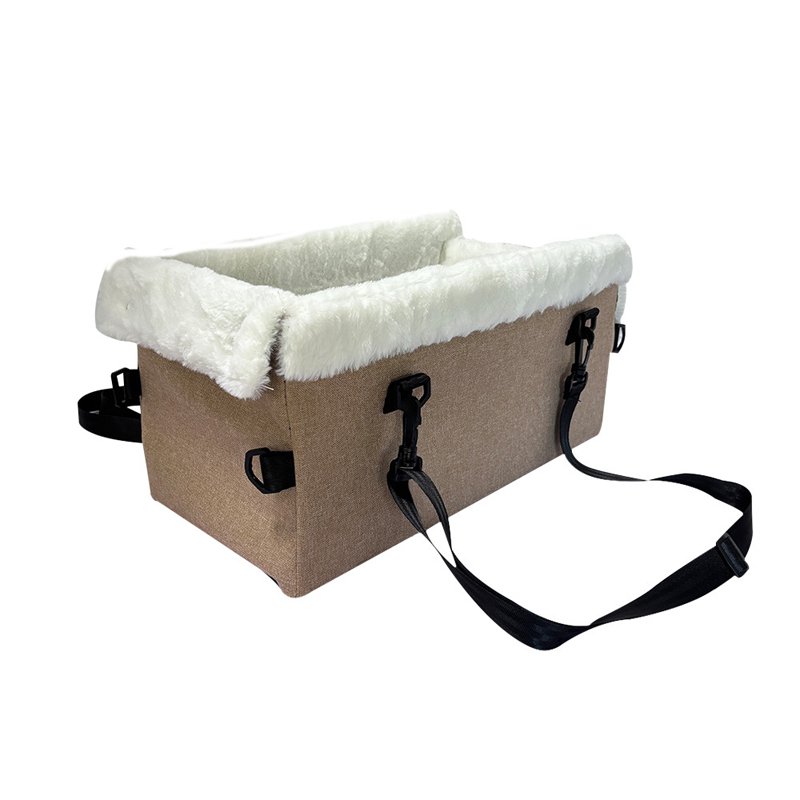 Portable elevated dog car seat center console