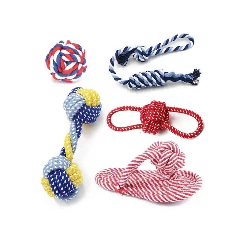 Cotton rope dog chew toy durable