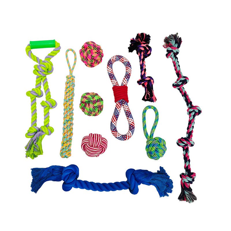 Cotton rope knot dog dental chew toy