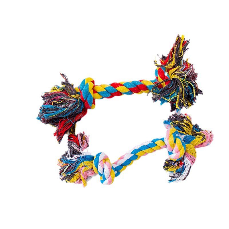 Woven rope knot dog toy durable chew
