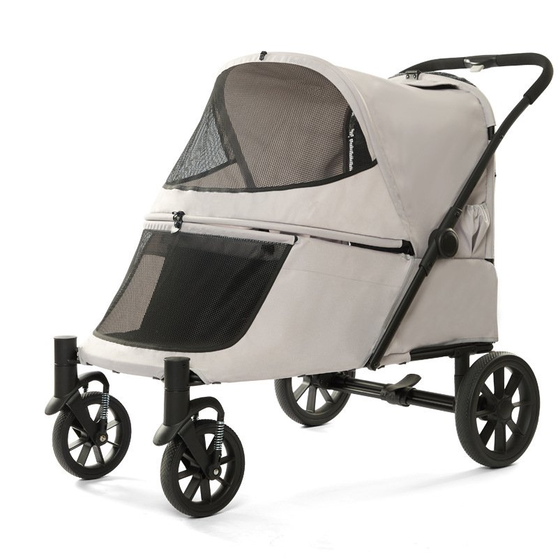 Pet stroller with ramp for medium large dogs