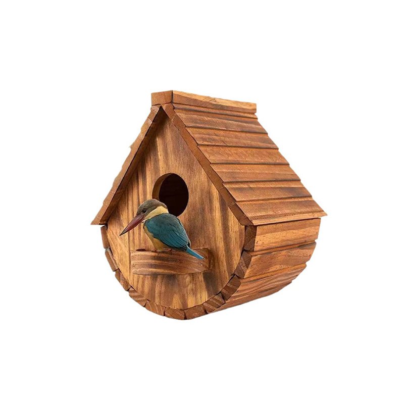 Wooden Hanging Semicircle Bird Nest